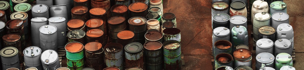 Barrels full of toxic chemical waste