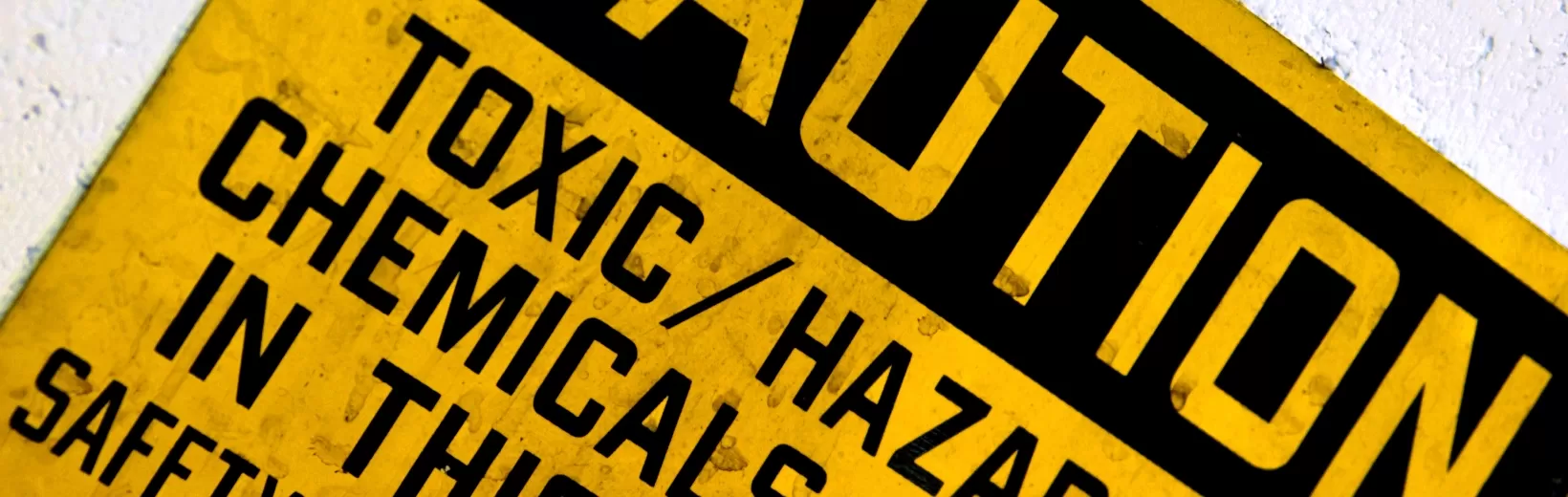 Caution sign for toxic/hazardous chemicals